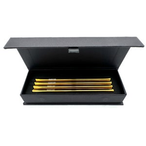 Gold Stainless Steel Reusable Drinking Straws - Short