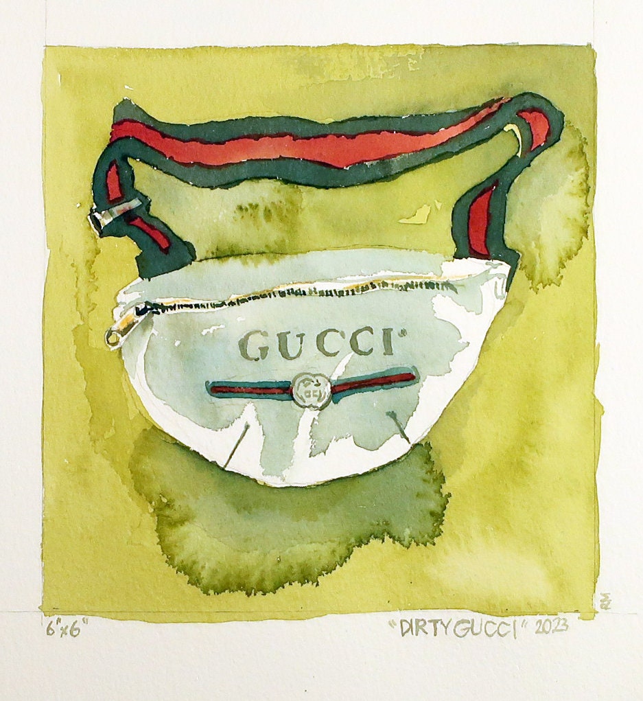 Set of 3 Designer Handbag Watercolour Digital Prints Gucci 