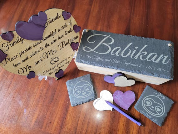 Custom Wedding Well WIsh Signs and Boxes