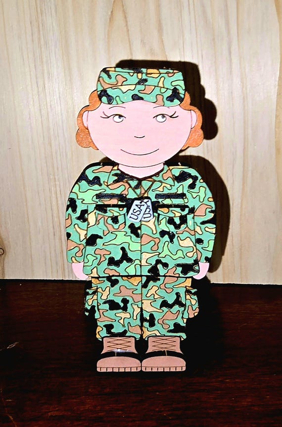 Build a U.S. Military Member (Female) Pop-out Card