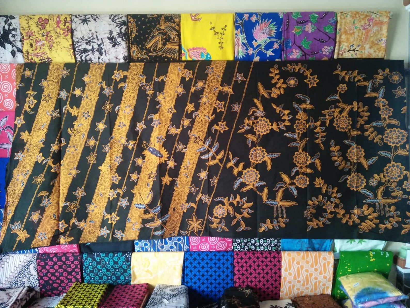 Batik Fabric with gold colour Handmade Batik Tjanting Etsy