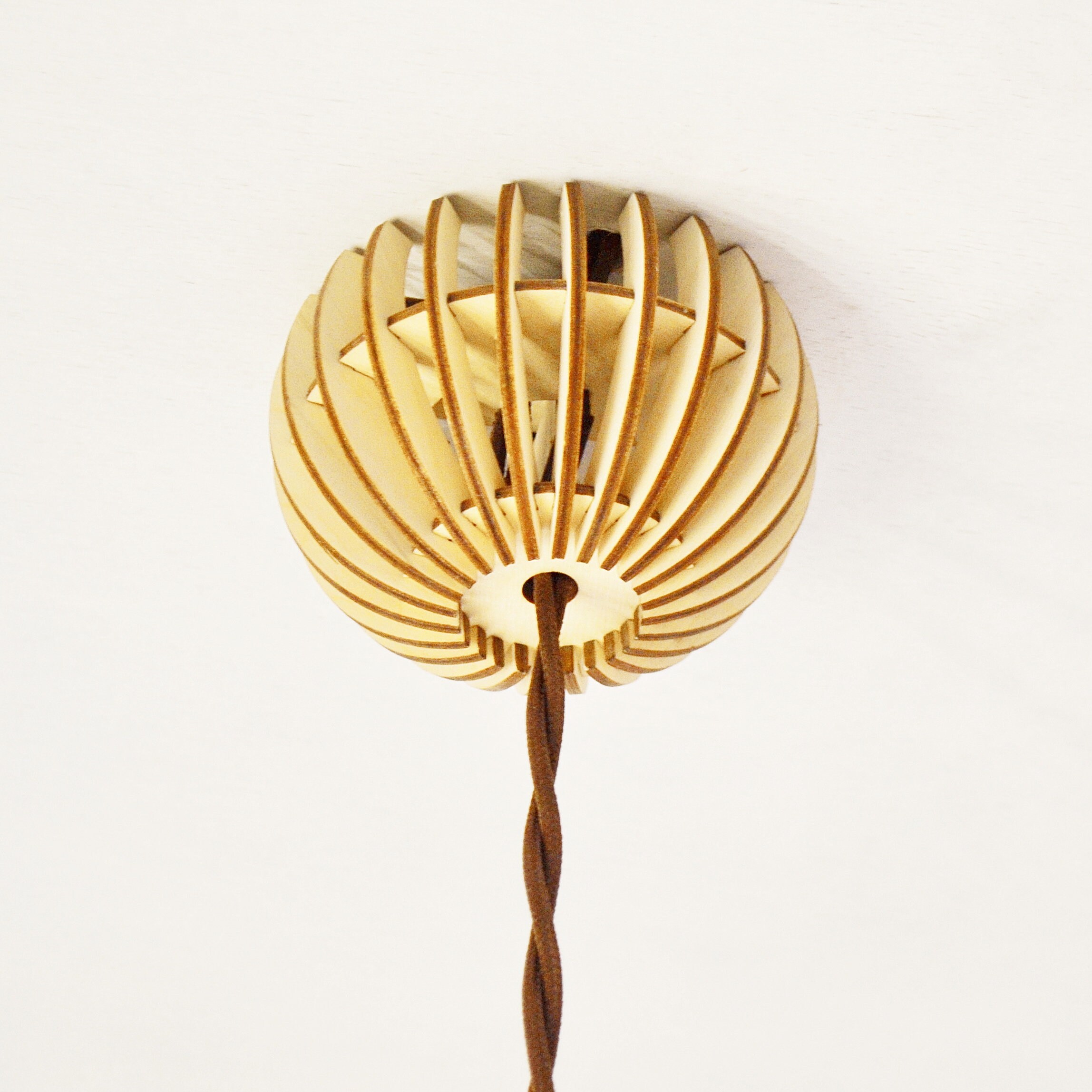 Wood Lamp Shade Boho Light Fixtures Wooden Lampshade Modernist Etsy