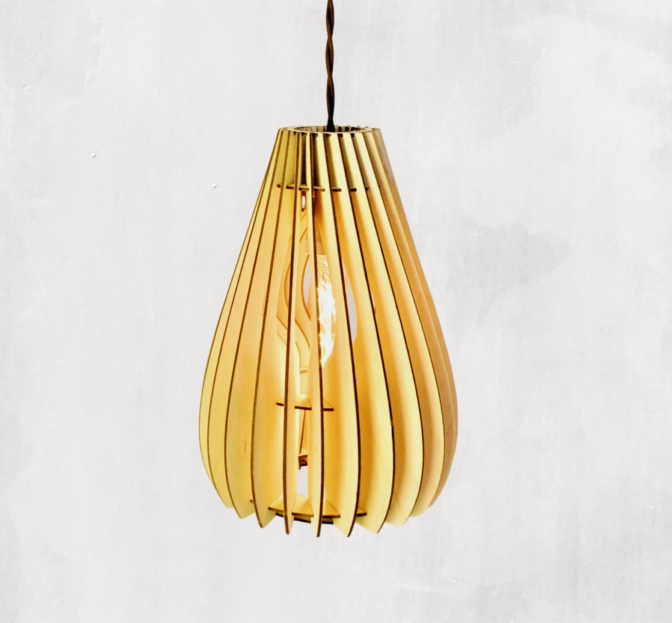 Wood lamp shade Boho light fixtures Wooden lampshade Boho Etsy