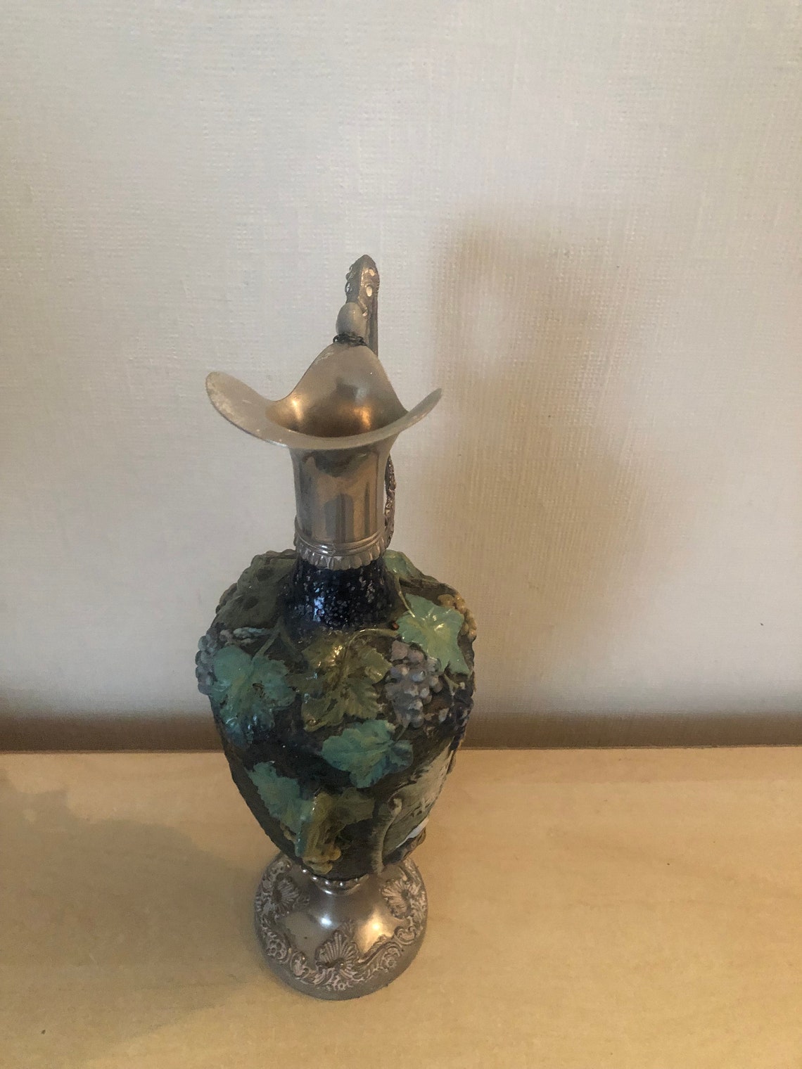 Antique Metal brandy decanter Etsy