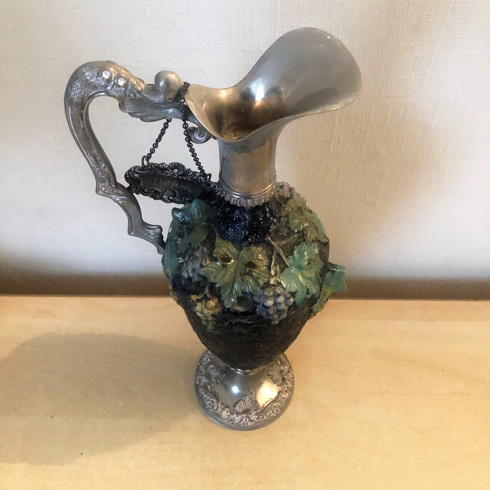 Antique Metal brandy decanter Etsy