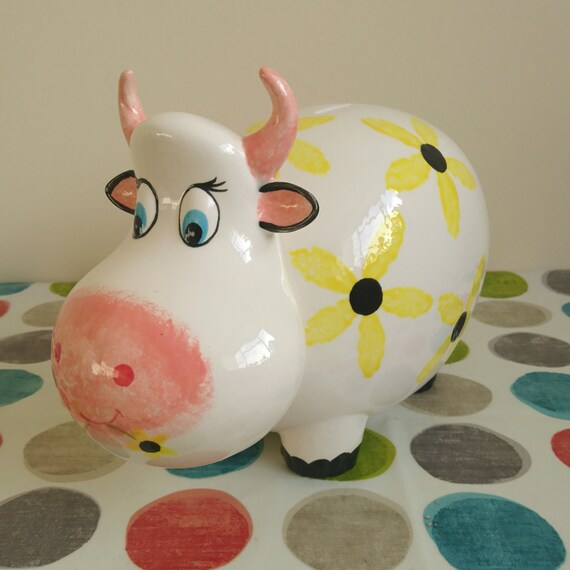 Personalised Daisy Cow Money Bank Etsy