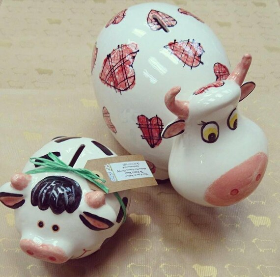 Personalised Bella Cow Money Bank Etsy