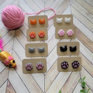 Cat Earrings with Glow in the Dark PinkToe Beans!