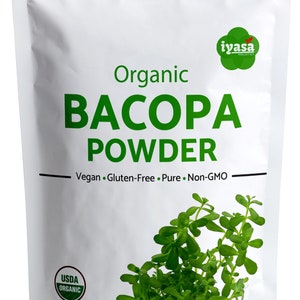 Bacopa Powder Organic, Brahmi- Bacopa Monnieri, Ayurveda Herb for Memory and Focus, Supports healthy Hair Growth, Pack of 4,8,16 oz 1 Pound