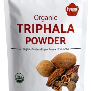 Organic Triphala Powder, Ayurveda herb for Digestion, Natural Bowel Cleanser, Herbal Laxative, Immune Support, Resealable pack of 4,8 ,16 oz
