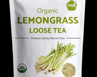 Organic Lemongrass Loose Tea, Caffeine Free, Herbal Tea
