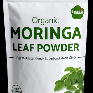 Premium Organic Moringa Leaf Powder,  USDA certified Organic Moringa Oleifera, Pure Raw multi Vitamin Superfood, 4,8,16 oz ounce 1 pound lb