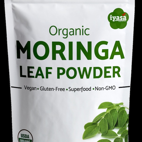 Premium Organic Moringa Leaf Powder,  USDA certified Organic Moringa Oleifera, Pure Raw multi Vitamin Superfood, 4,8,16 oz ounce 1 pound lb