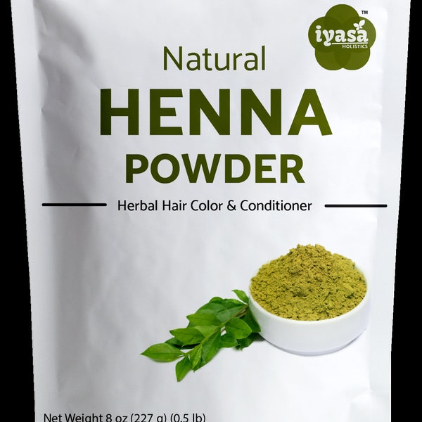 Natural Henna Powder, Lawsonia Inermis , Natural Hair Color Dye, Chemical-free,  Mehndi Mendi Resealable pouch 4,8,16 oz, Premium Quality