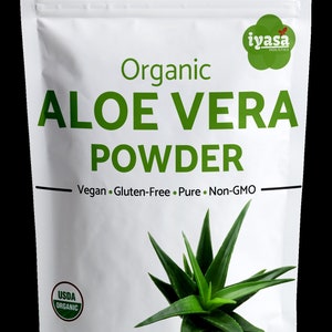 Organic Aloe Vera Leaf Powder, Aloe Barbadensis, Organic Herbal Cosmetics, Natural Hair & Skincare, Moisturizer, Ayurvedic Superfood
