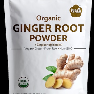 Organic Ginger Root Powder ( Zingiber officinale ) Ayurveda herb Supports Blood and Liver Purification Potent Spicy Flavor  8 16 ounce lb