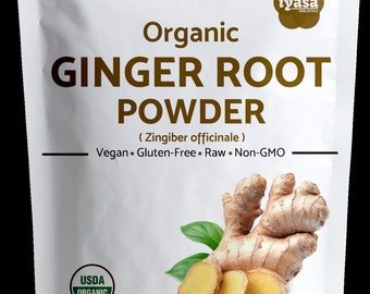 Organic Ginger Root Powder, Spicy Flavor (8/16 oz)
