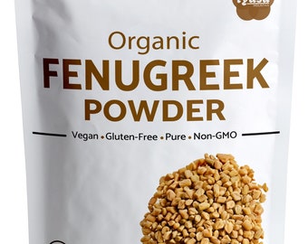 Organic Fenugreek Seeds Powder (Methi), Food Flavoring agent, Supports Lactation, Natural Hair & Skincare, 4 8 16 Ounce Pound