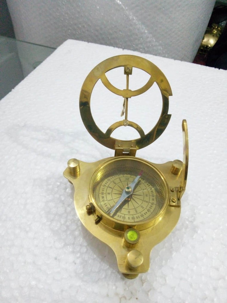 4 Inch Brass Sundial Compass Magnetic Compass Etsy - image 0