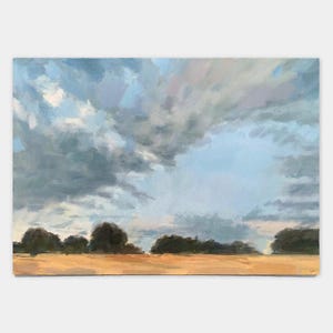 Fine Art, Original, Oil Painting, Impressionist, Countryside, Clouds, Landscape (unframed)