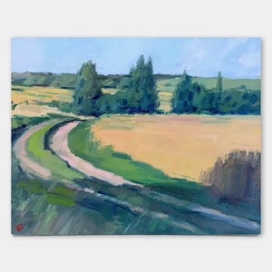 Fine Art, Original, Oil Painting, Countryside, Fields, Landscape (unframed)