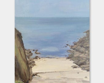 Fine Art, Original, Oil Painting, Impressionist, Sunset, Sea, Landscape, Nanjizal Beach, Cornwall (unframed)