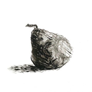 Belle arti, originale, schizzo dipinto in acrilico, natura morta, pera, frutta (senza cornice)