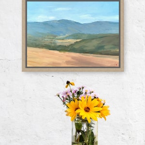 Fine Art, Original, Oil Painting, Impressionist, French Countryside, Mountains, Landscape unframed image 5