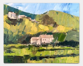 Fine Art, Original, Oil Painting, Impressionist, French Countryside, Landscape (unframed)