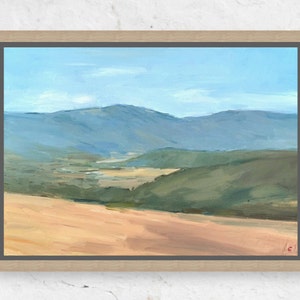 Fine Art, Original, Oil Painting, Impressionist, French Countryside, Mountains, Landscape unframed image 3