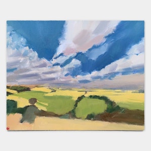 Fine Art, Original, Oil Painting, Impressionist, Sky, Countryside, Landscape (unframed)