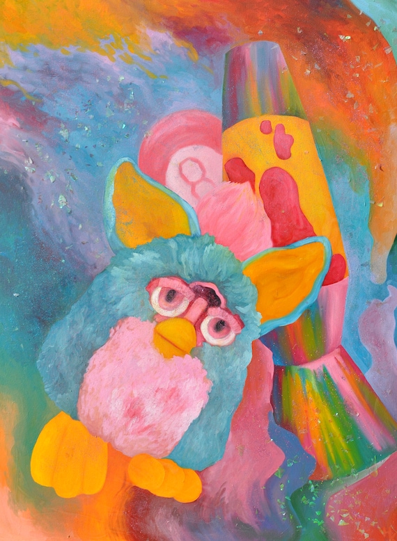 Original Furby Oil Painting Y2K by Hannah Keats 30 x40