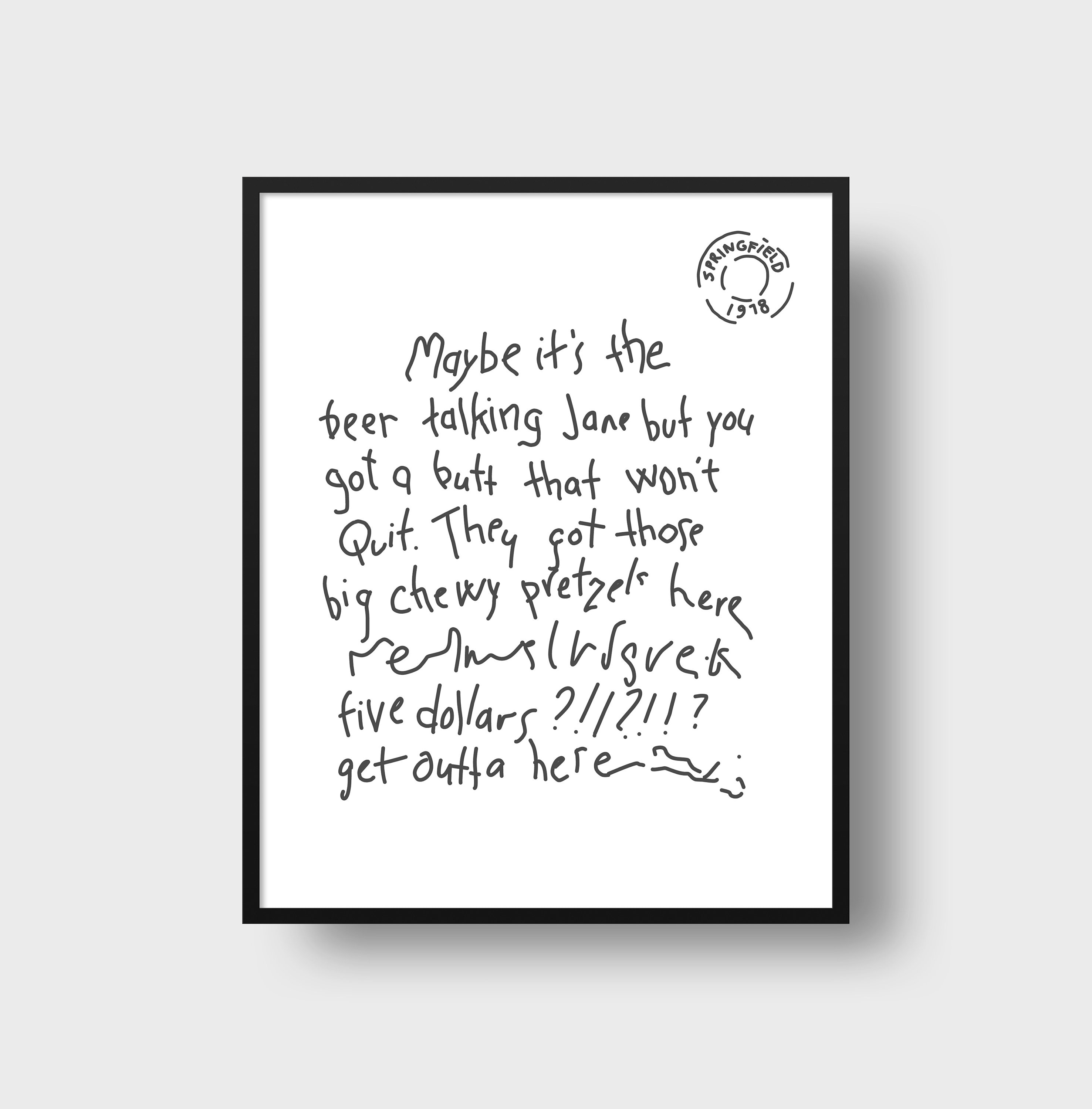 Custom Homer Simpsons Love Letter Print 8x10 Gift Christmas Etsy Canada