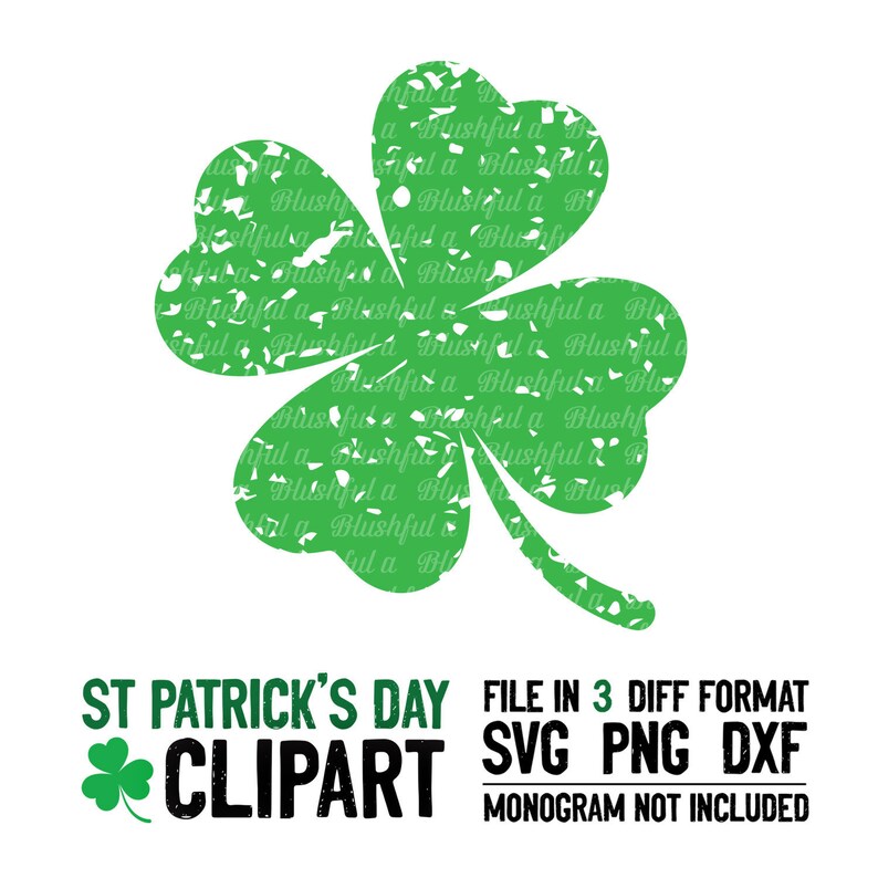 Download Shamrock Svg Four Leaf Clover Silhouette Shamrock Monogram Svg St Patrick S Day Svg Digital Download Cricut Distressed Grunge Clover Clip Art Art Collectibles