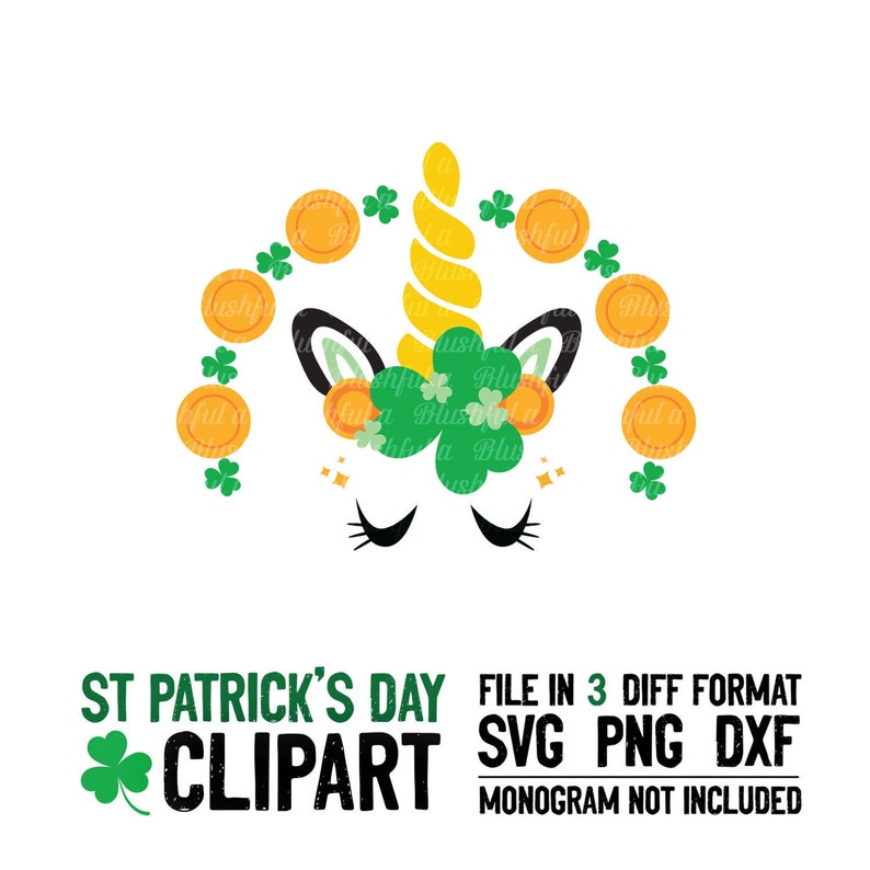 Download Clip Art Shamrock Monogram Svg Monogram Lucky Clover Svg Cricut St Patricks Day Unicorn Svg Silhouette Digital Download Shamrock Unicorn Svg Art Collectibles