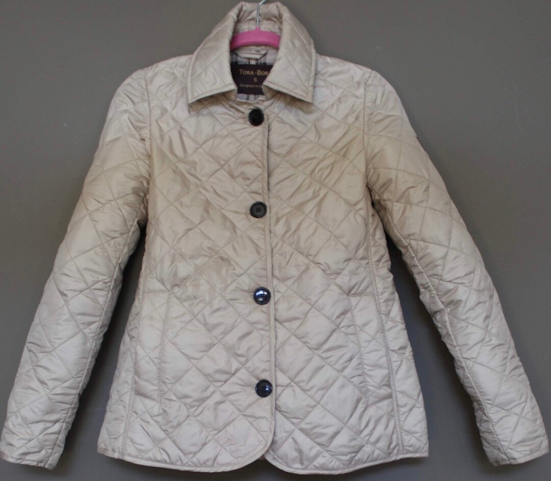 Womens Beige Quilted Jacket Tora Bora Collection Etsy