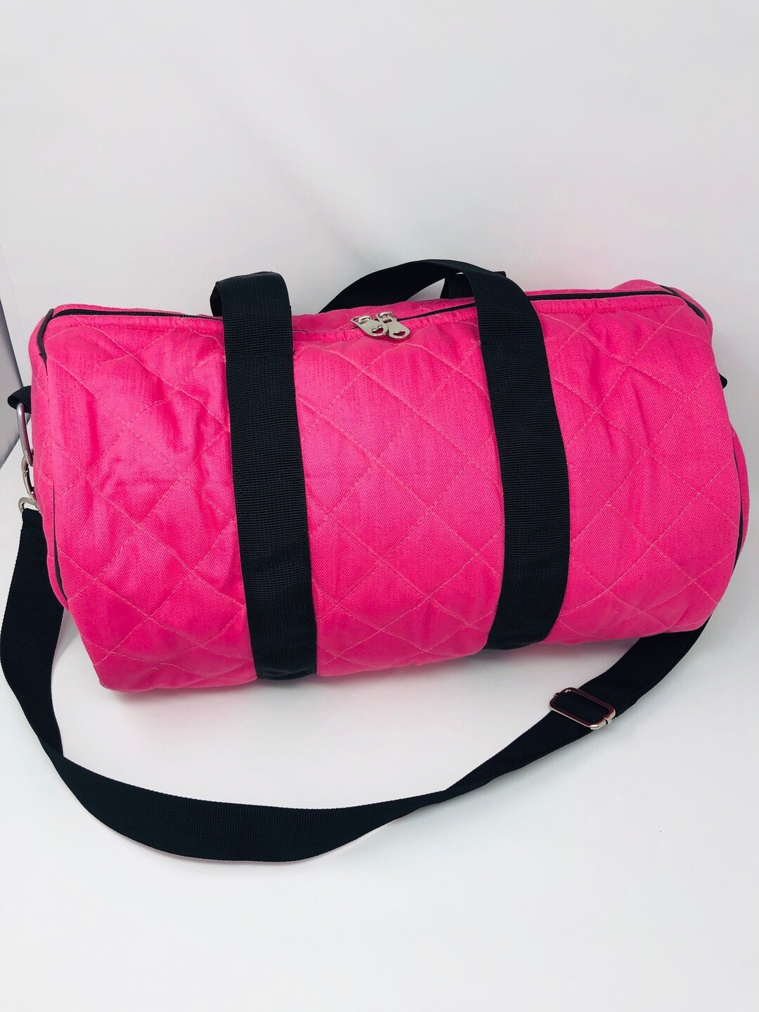 Quilted Duffel Travel Bag Pink Etsy