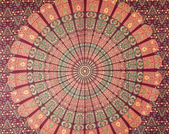 Wall hanging with Mandala pattern that can be used as a tapestry, bedspread, tablecloth, curtains or sofa and beach sheet ref 447