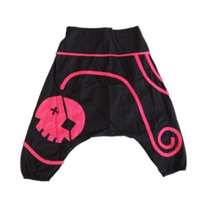 Unisex cotton pirate harem pants for children from 12 months to 6 years old ref: 253 Pink