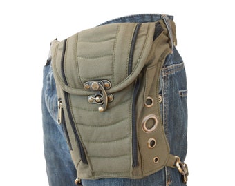 Cotton leg holster ideal for festivals, motorcycling or hiking ref: 473