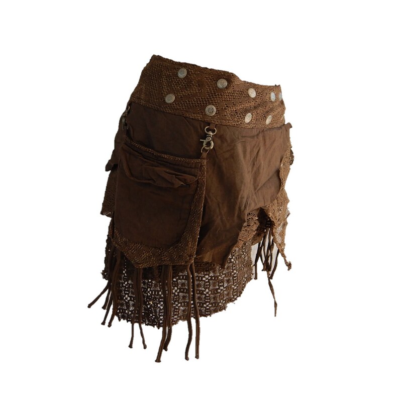 Jupette fils en coton ajustable Marron