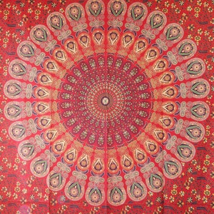 Cotton wall hanging with Mandala pattern that can be used as a tapestry, bedspread, tablecloth, curtains or sofa and beach sheet ref: 446