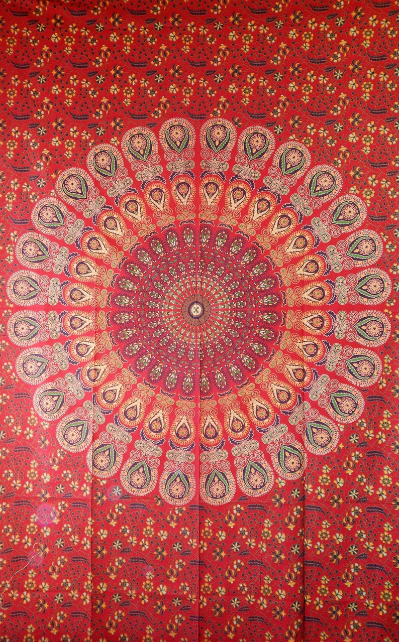 Tenture Murale En Tissu Psychédélique, Mandala, Lune, Soleil, Hippie, Bohème, Décoration De Plafond / Textile De Maison