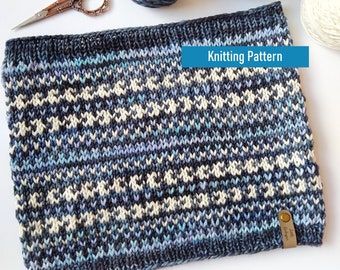 Bold Coast Cowl KNITTING PATTERN / Fair Isle Knit Pattern / Colorwork Knit Cowl / Knit Pattern / Lightweight, Worsted Cowl / Knit Cowl