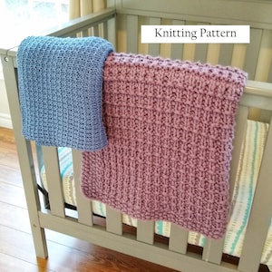 Wavelet Baby Blanket KNITTING PATTERN // Knit Baby Blanket PATTERN // Easy Baby Blanket Pattern // Reversible Baby Blanket Pattern