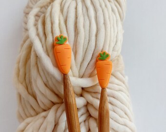 Carrot Knitting Needle Stoppers, US 3-15