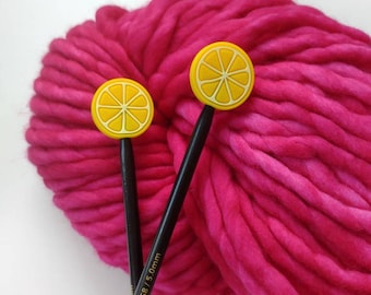 Lemon Knitting Needle Stoppers, Needle Protectors (US 3-15)