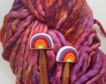 Rainbow Knitting Needle Stoppers, US 3-15