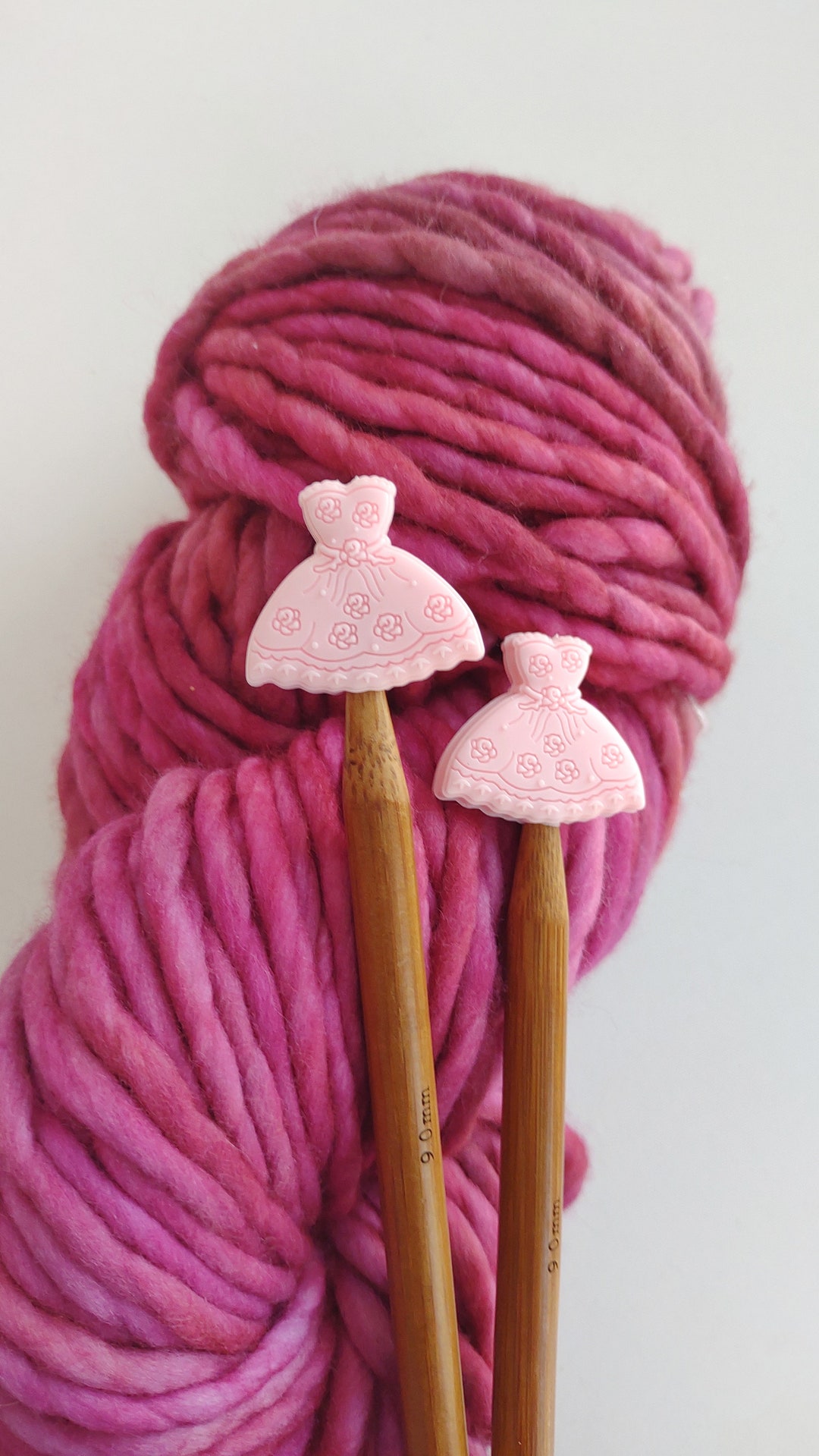 Light Pink Fancy Dress Knitting Needle Stitch Stoppers. Needle ...