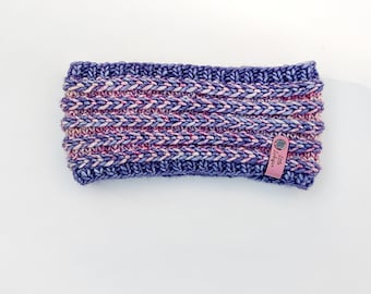 Periwinkle Blues Purple Pink Merino Wool Adult Headband. Mini Braids Headband. Luxury Braided Headband. Comfy Ear Warmer Malabrigo Mecha.